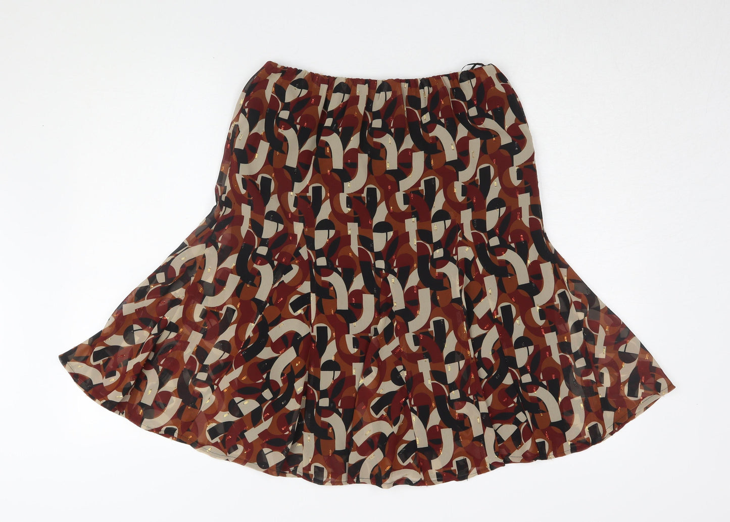 Ashley Brooke Women's Multicoloured Geometric Skirt - Size 10