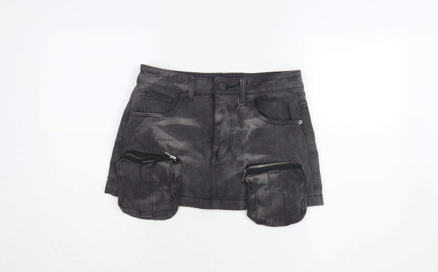 Womens UK Size 10 PRETTYLITTLETHING Cargo Denim Skirt