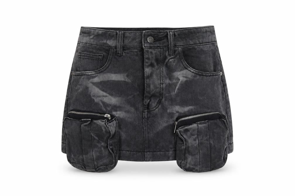 Womens UK Size 10 PRETTYLITTLETHING Cargo Denim Skirt
