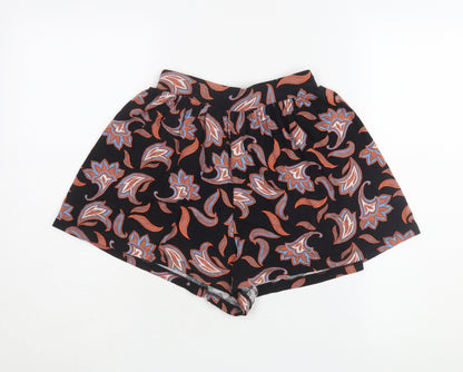 ASOS Women's Black Paisley Shorts, Size 8, Stretchy and Comfy