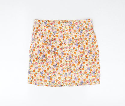 Topshop Women's Multicoloured Floral Mini Skirt, Size 8