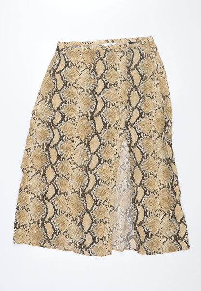 H&M Women's Brown Knee Length A-Line Skirt Size 12