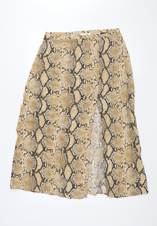 H&M Women's Brown Knee Length A-Line Skirt Size 12