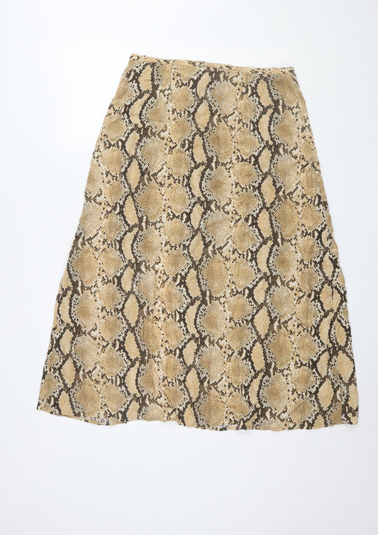 H&M Women's Brown Knee Length A-Line Skirt Size 12