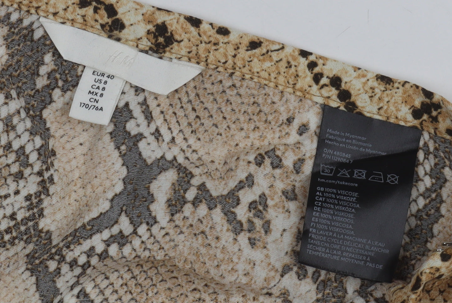 H&M Women's Brown Knee Length A-Line Skirt Size 12