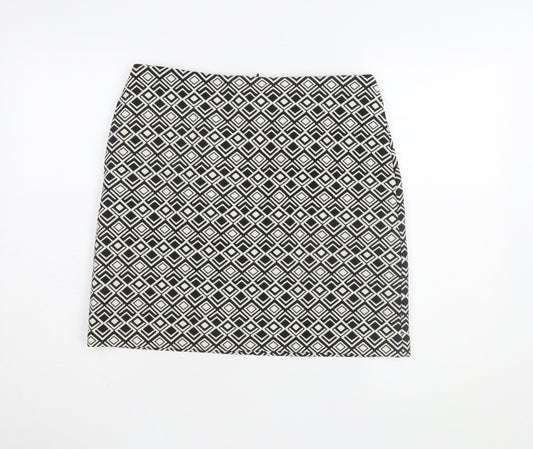 Marks and Spencer Women's Black Geometric Pencil Skirt Size 12