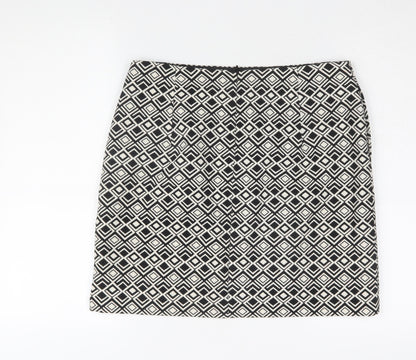 Marks and Spencer Women's Black Geometric Pencil Skirt Size 12