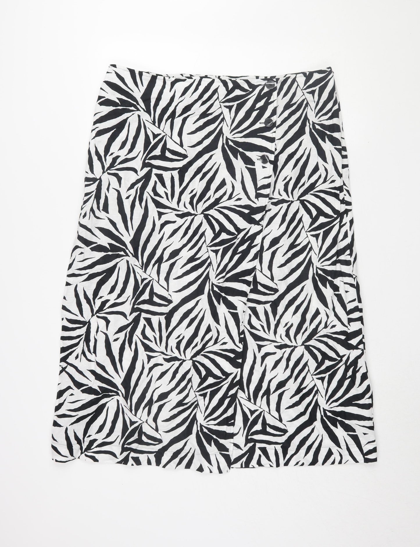 Marks and Spencer Women's Black Animal Print Skirt 20 Petite