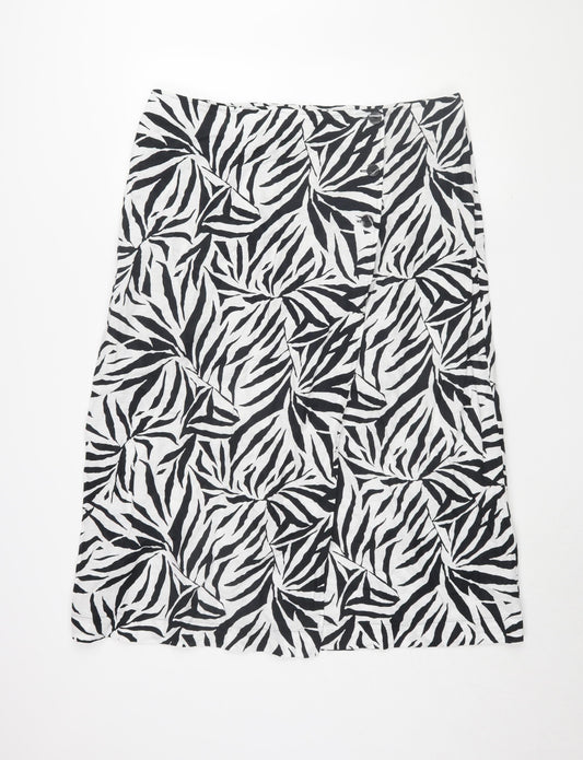 Marks and Spencer Women's Black Animal Print Skirt 20 Petite