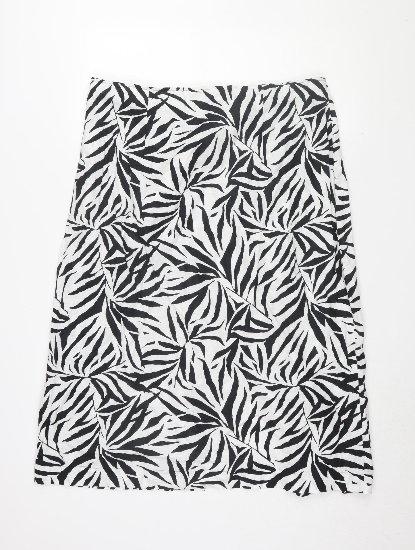 Marks and Spencer Women's Black Animal Print Skirt 20 Petite