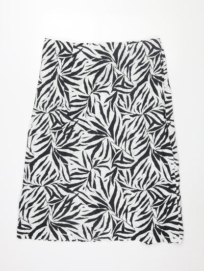 Marks and Spencer Women's Black Animal Print Skirt 20 Petite