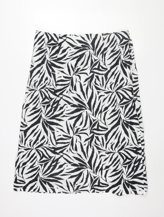 Marks and Spencer Women's Black Animal Print Skirt 20 Petite