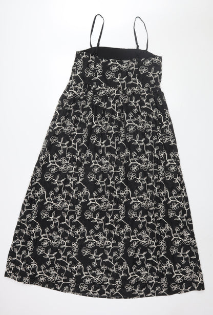 Marks and Spencer Women's Black Floral Slip Dress