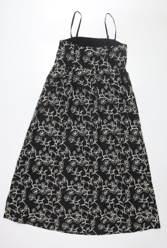 Marks and Spencer Women's Black Floral Slip Dress
