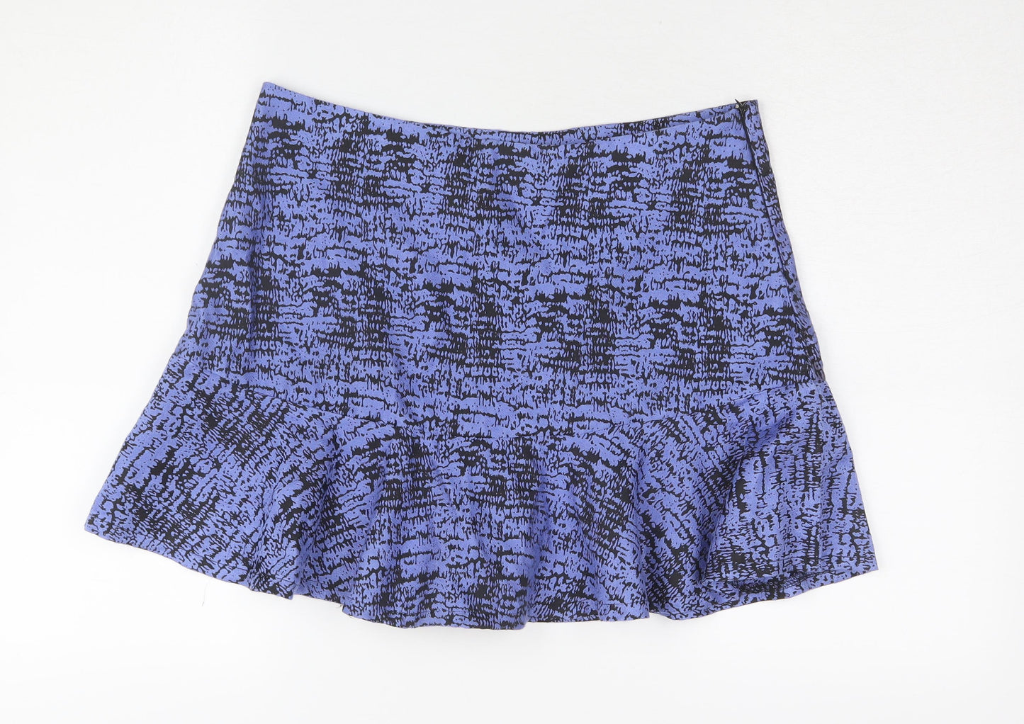 Neon Rose Women's Blue Black Trumpet Skirt, Size 14