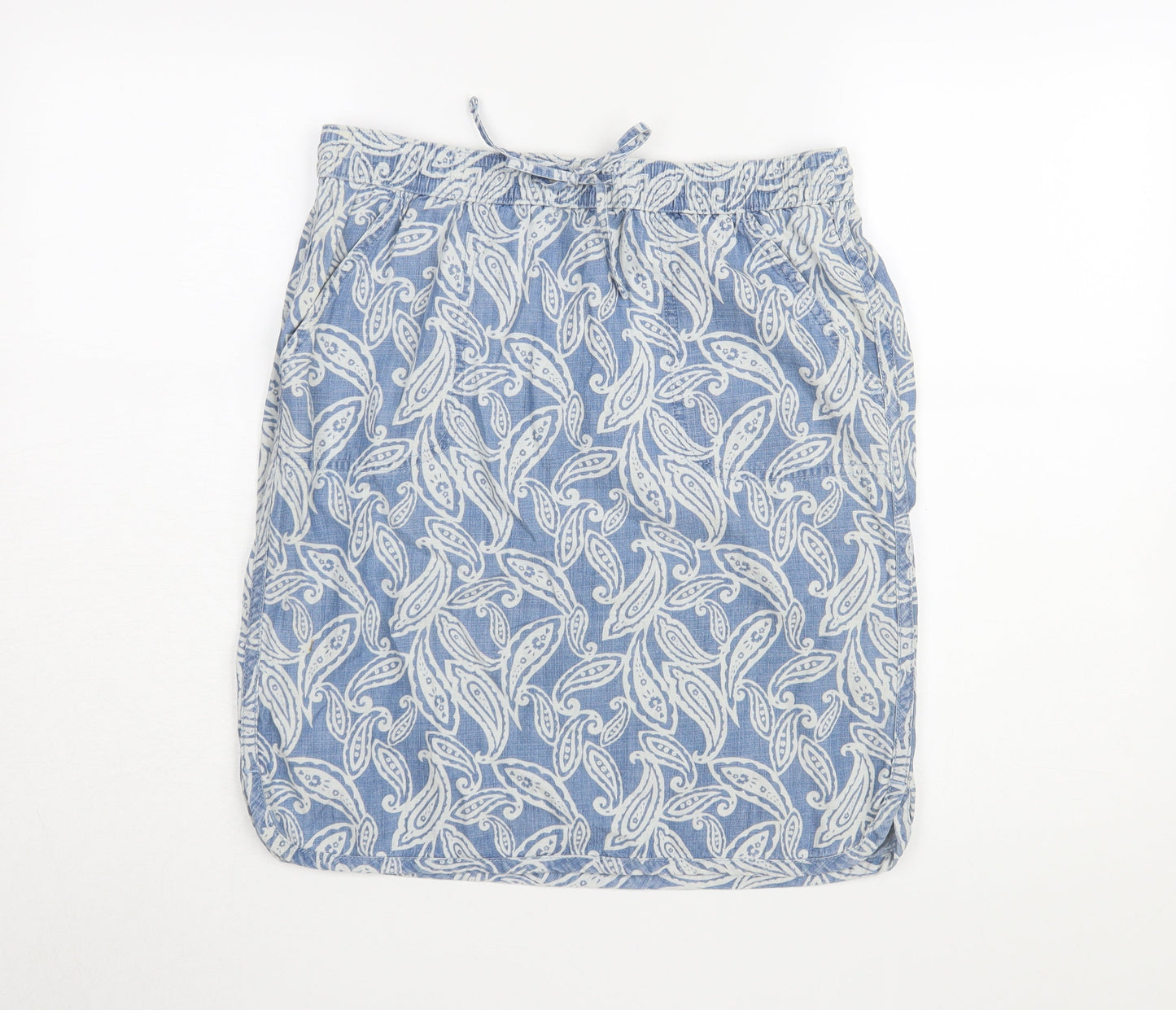 Marks and Spencer Women's Blue Paisley Skirt Size 10