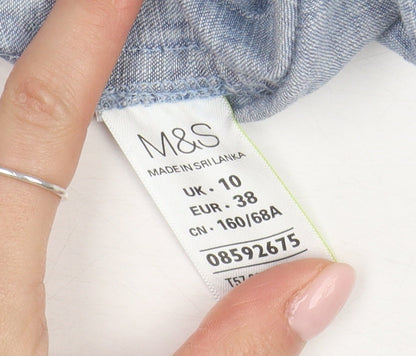 Marks and Spencer Women's Blue Paisley Skirt Size 10