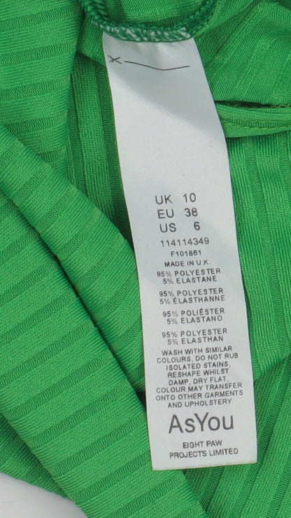 AsYou Women's Green Midi Pencil Skirt, Size 10
