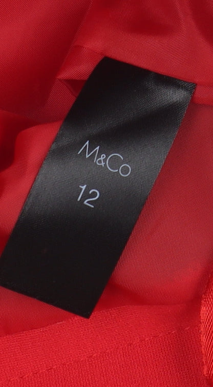 M&Co Women's Red Pencil Skirt Size 12