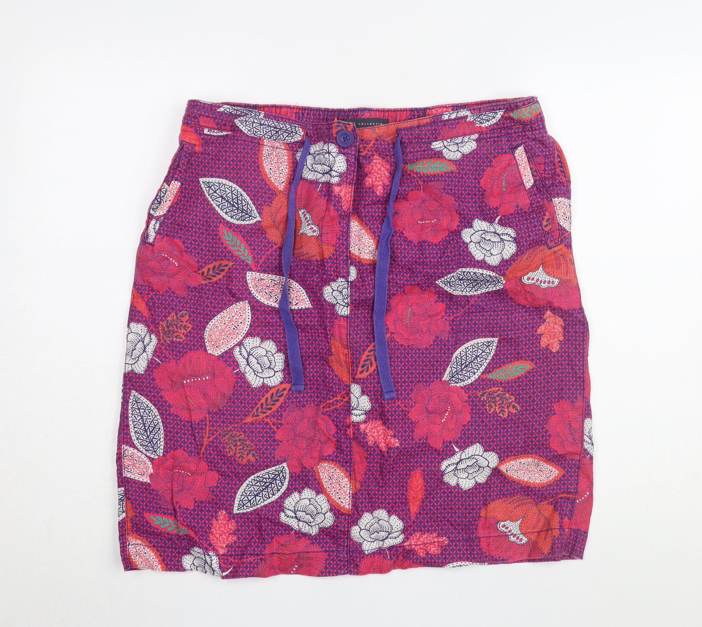 Marks and Spencer Women Purple Floral Skirt Size 14