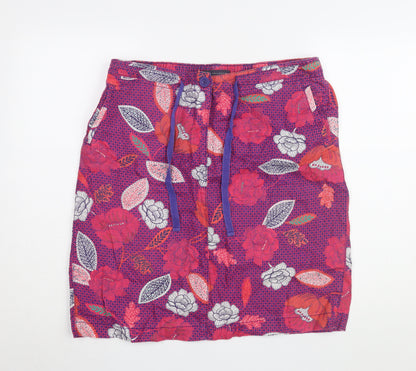Marks and Spencer Women Purple Floral Skirt Size 14