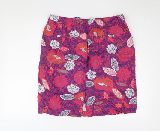 Marks and Spencer Women Purple Floral Skirt Size 14