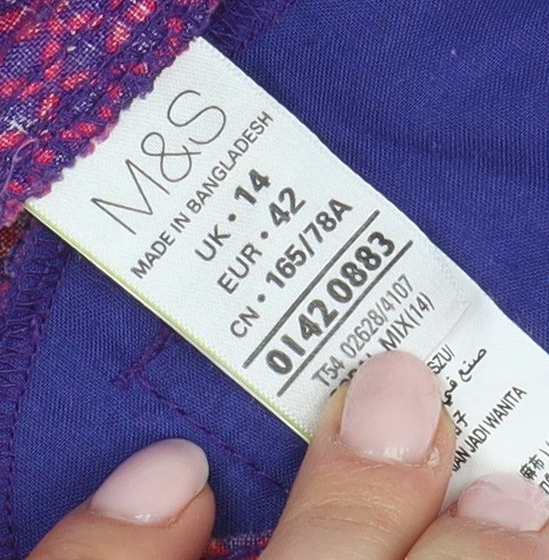 Marks and Spencer Women Purple Floral Skirt Size 14