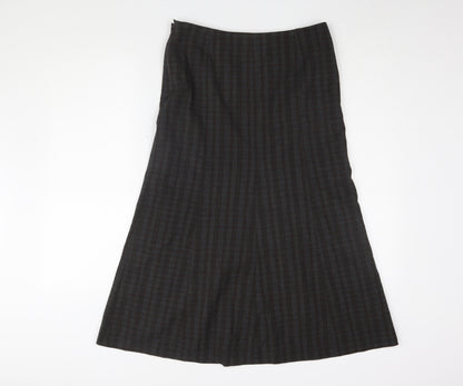 East Women's Black Check Midi A-Line Skirt M