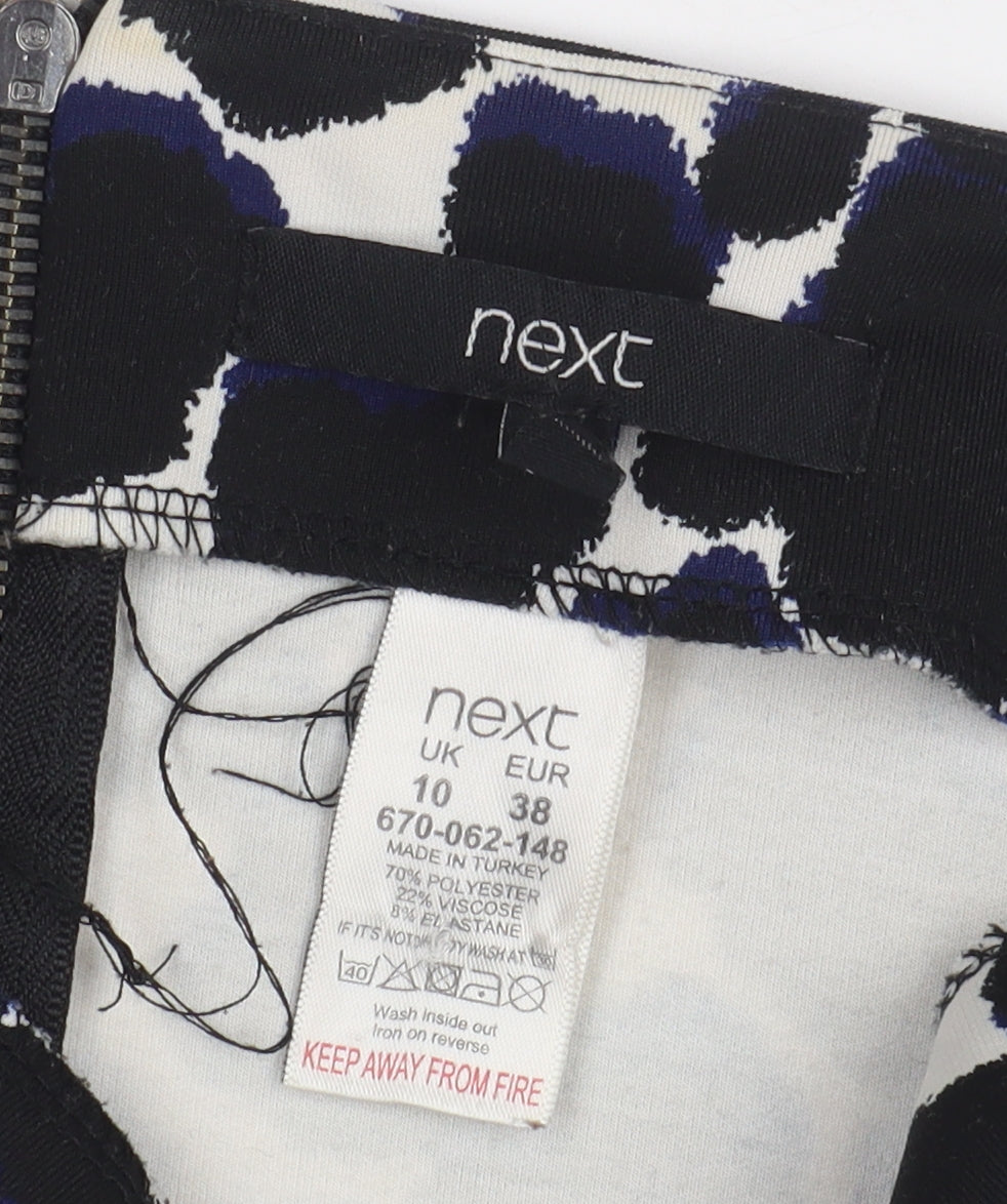 Next Women’s Black Animal Print A-Line Skirt Size 10