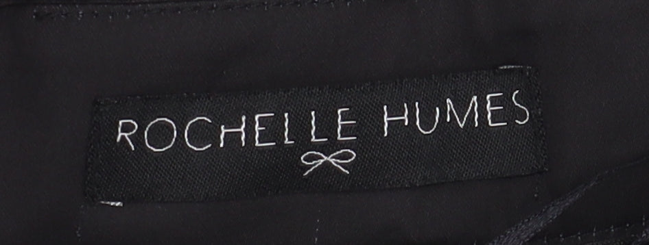 Rochelle Humes Women's Black Floral A-Line Skirt Size 8