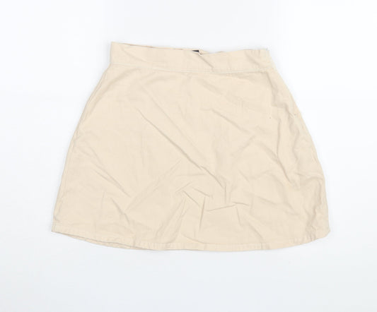 PrettyLittleThing Beige Women's Skirt, Size 8, Cotton