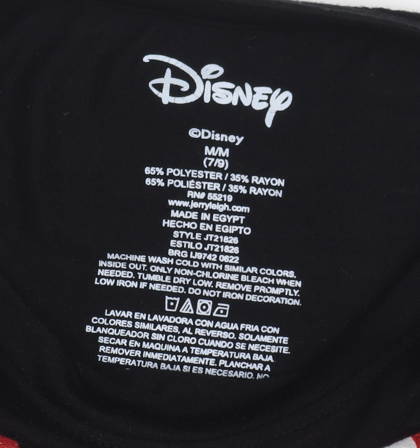 Unisex Adults UK Size M Disney Black Basic T-Shirt