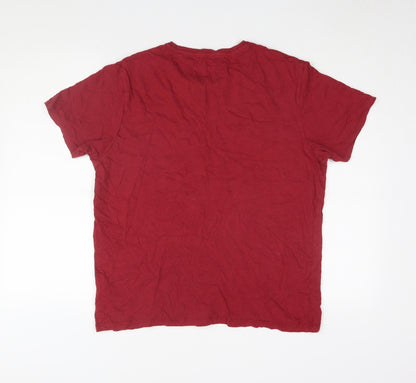 Mens UK Size L Crosshatch Red  T-Shirt