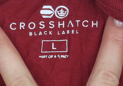 Mens UK Size L Crosshatch Red  T-Shirt