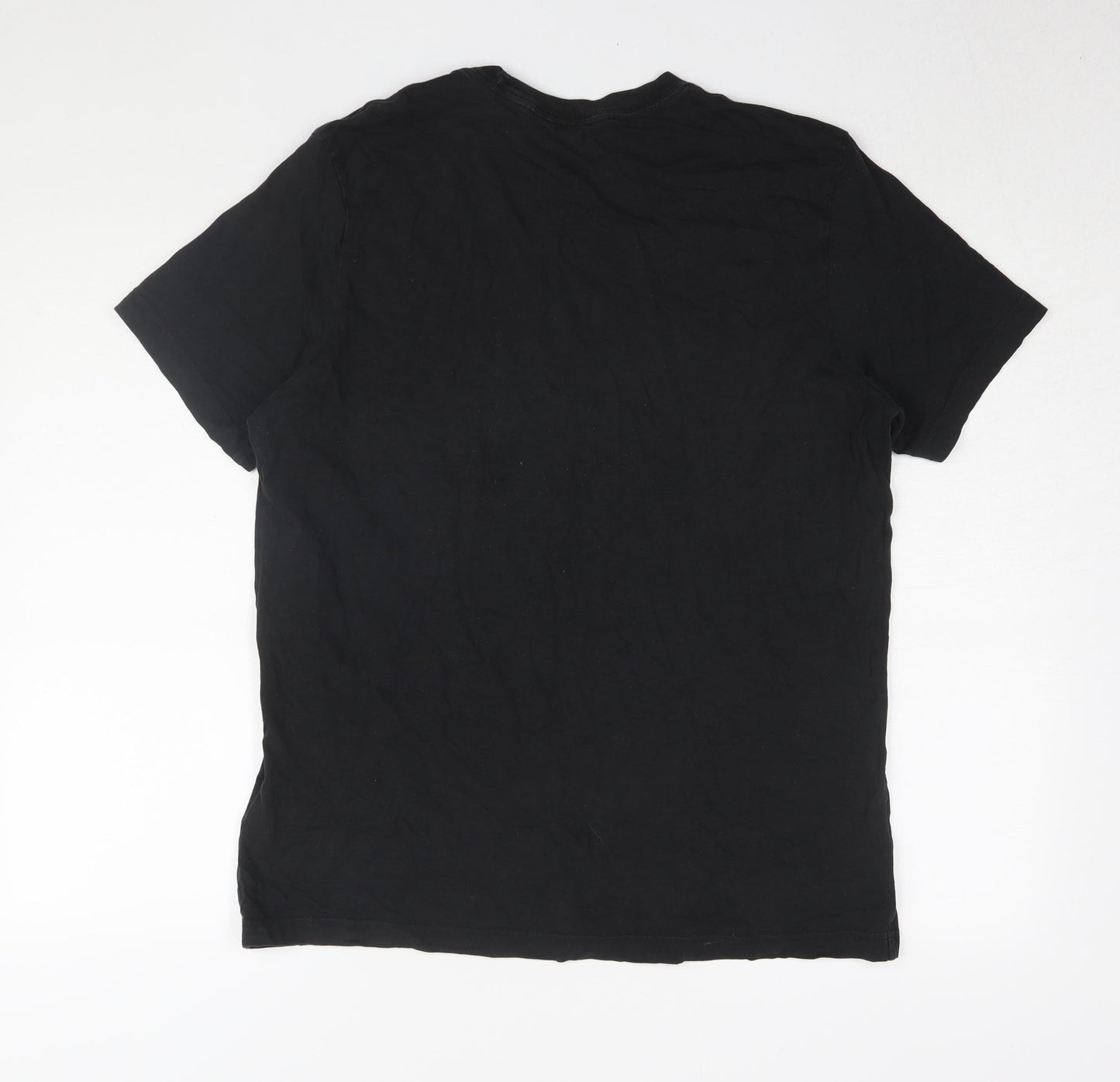Adidas Men's Black Cotton Logo T-Shirt L Regular