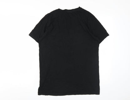 Puma Men's Black Cotton Logo T-Shirt Medium