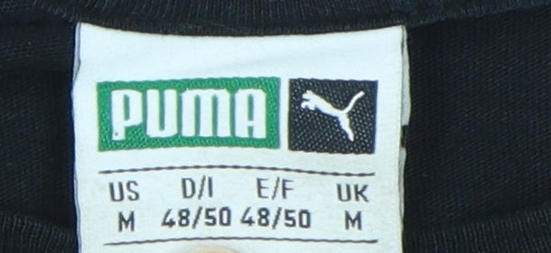 Puma Men's Black Cotton Logo T-Shirt Medium