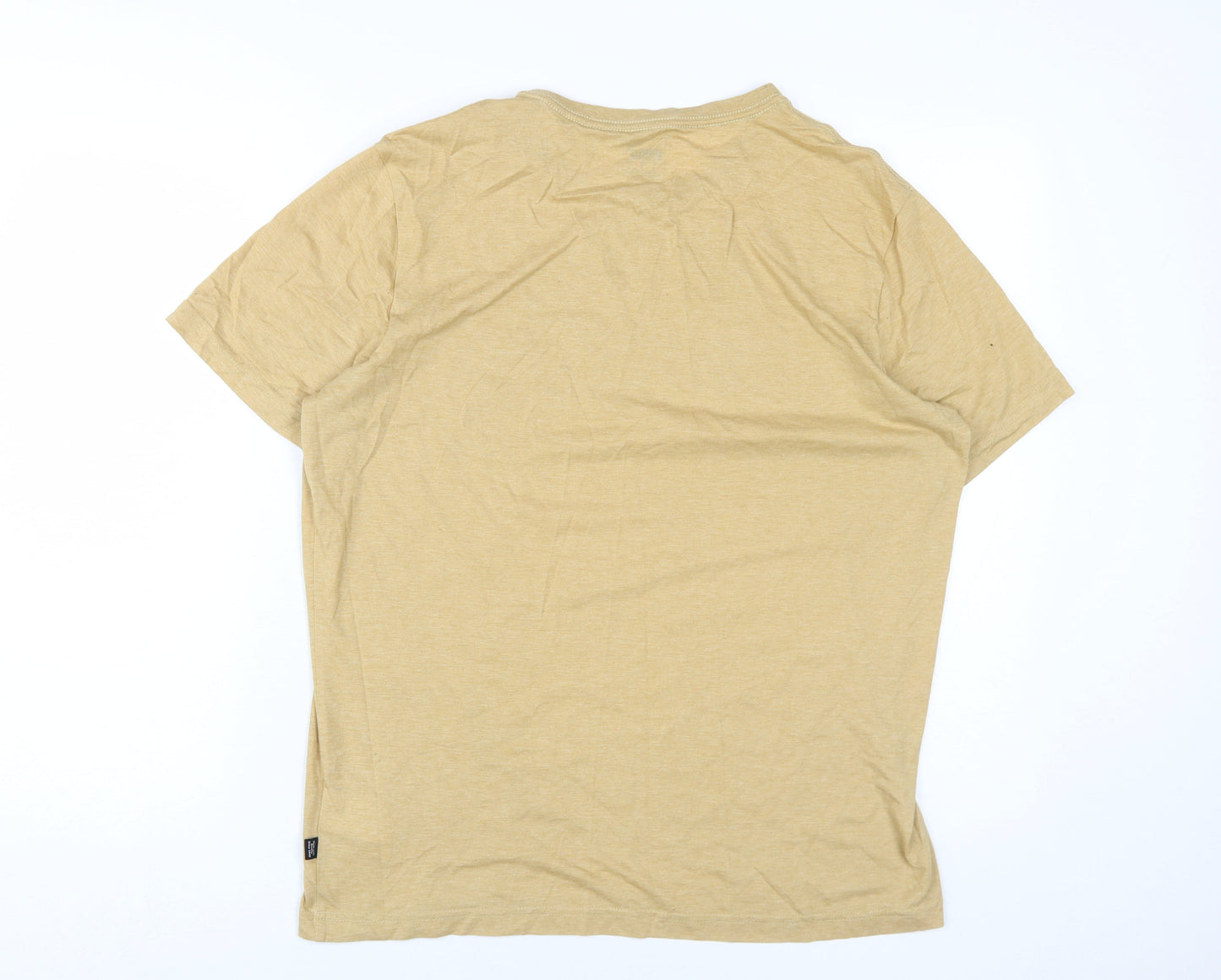 Puma Men's Beige Logo T-Shirt, Size M, Short Sleeve