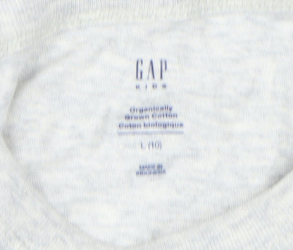 GAP Girls Heart Print T-Shirt Grey 10-11Y Regular Fit