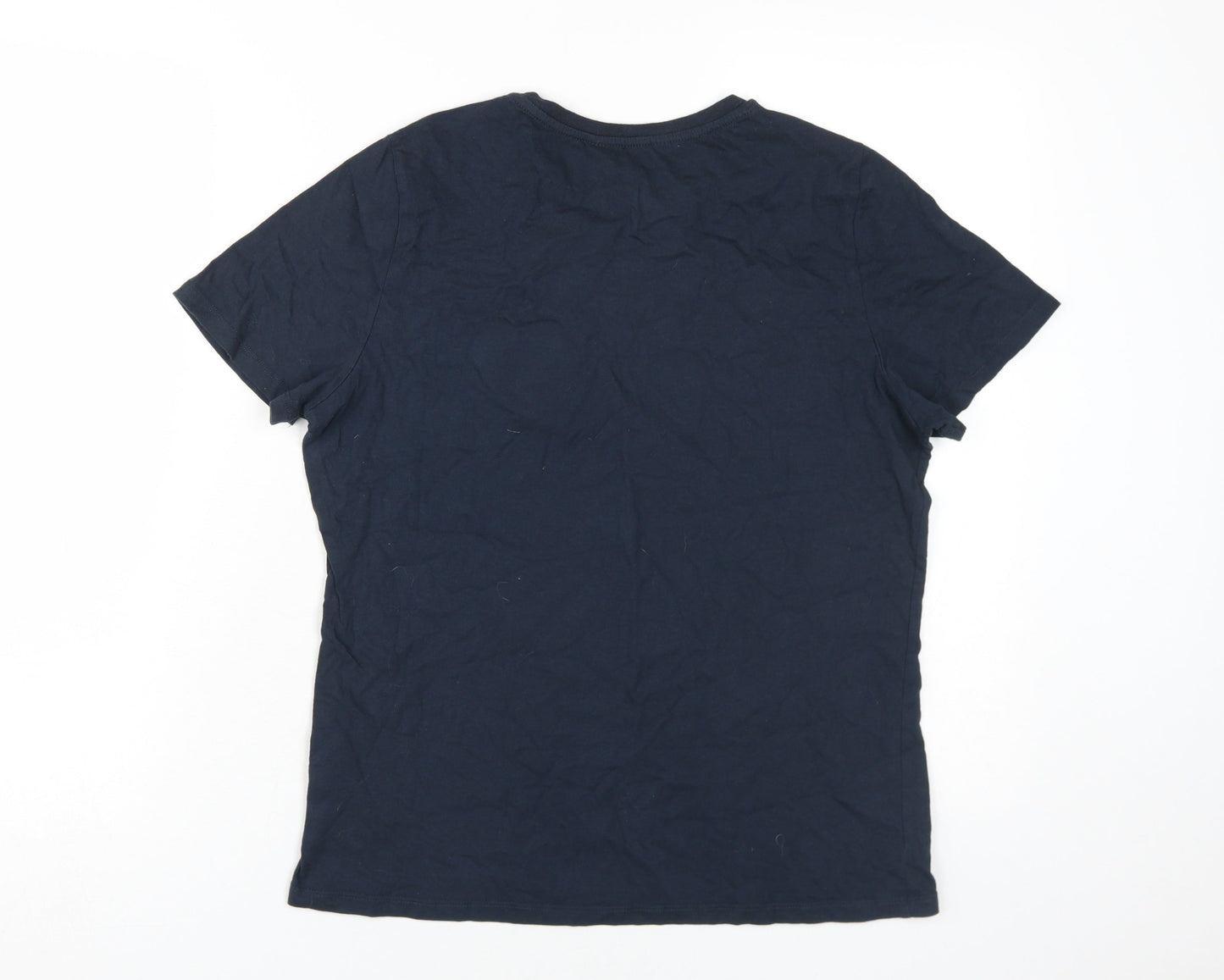 Womens UK Size 16 Red Herring Blue Basic T-Shirt