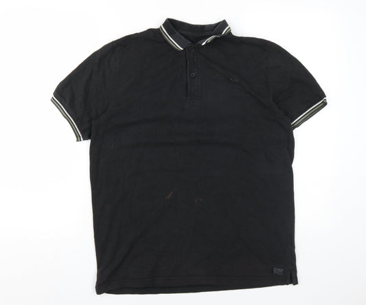 Firetrap Men's Black Polo Shirt L Casual Wear