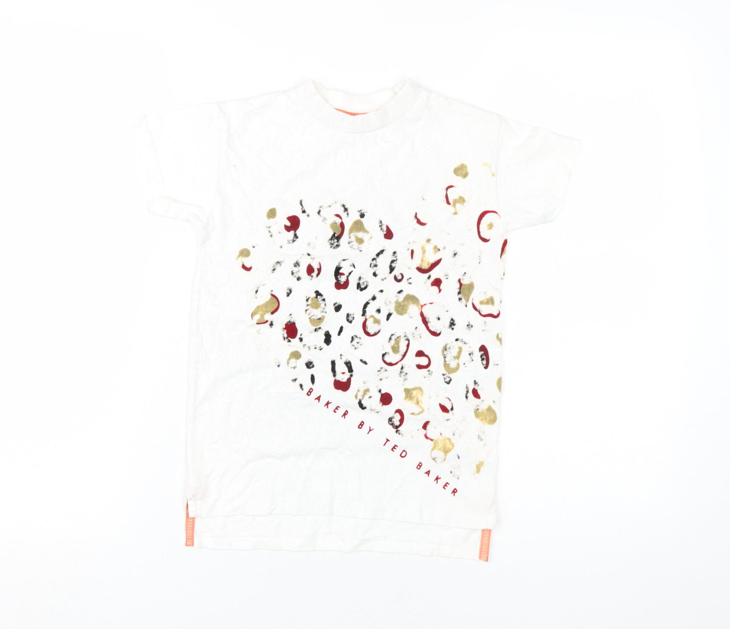 Baker by Ted Baker Girls White Animal Print T-Shirt, 6 Years