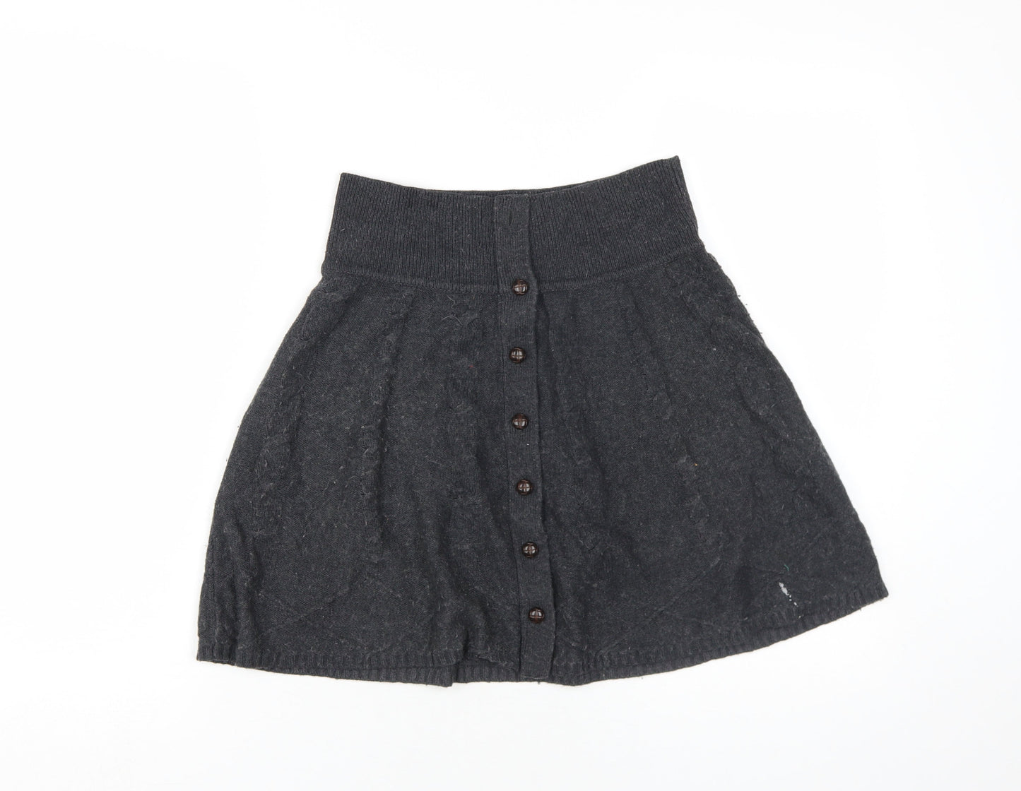 Fat Face Women's Black A-Line Skirt, Size 6, Cotton Blend