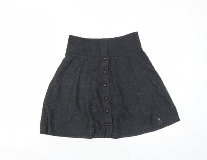 Fat Face Women's Black A-Line Skirt, Size 6, Cotton Blend