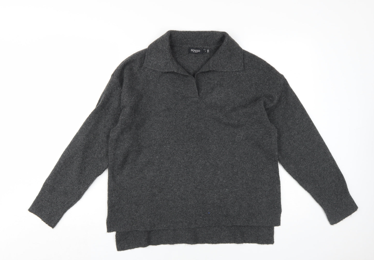 Womens UK Size L Soaked in Luxury Grey Pullover Jumper