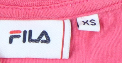 Fila Women's Pink XS Cotton T-Shirt with Logo