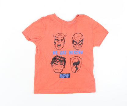 Marvel Boys Orange Graphic T-Shirt 2-3 Years Casual