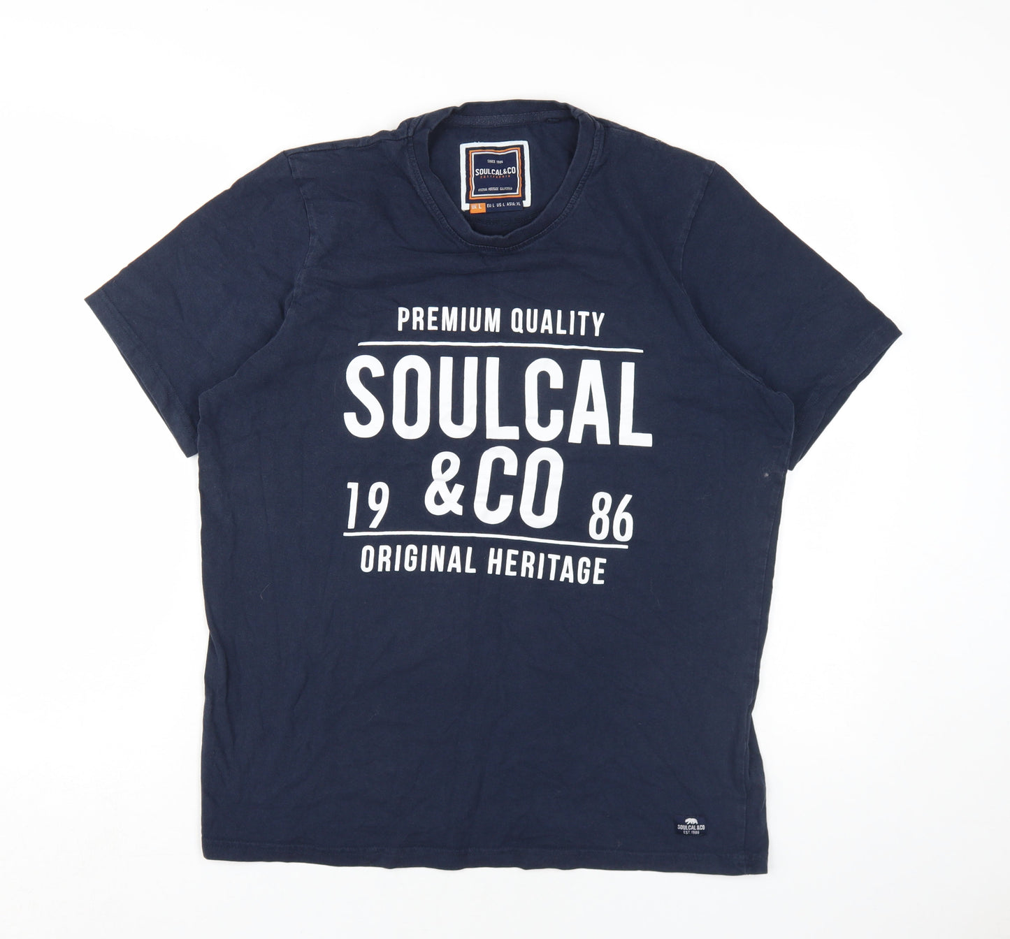 Soulcal & Co Men's Blue Logo T-Shirt Size L