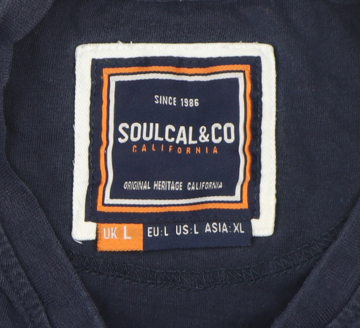 Soulcal & Co Men's Blue Logo T-Shirt Size L