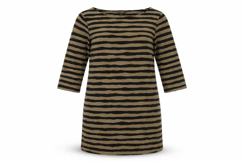 Phase Eight Women's Black Striped Shift Dress Size 16
